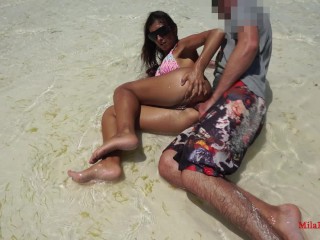 Public Anal sex on beach! Mila Fox